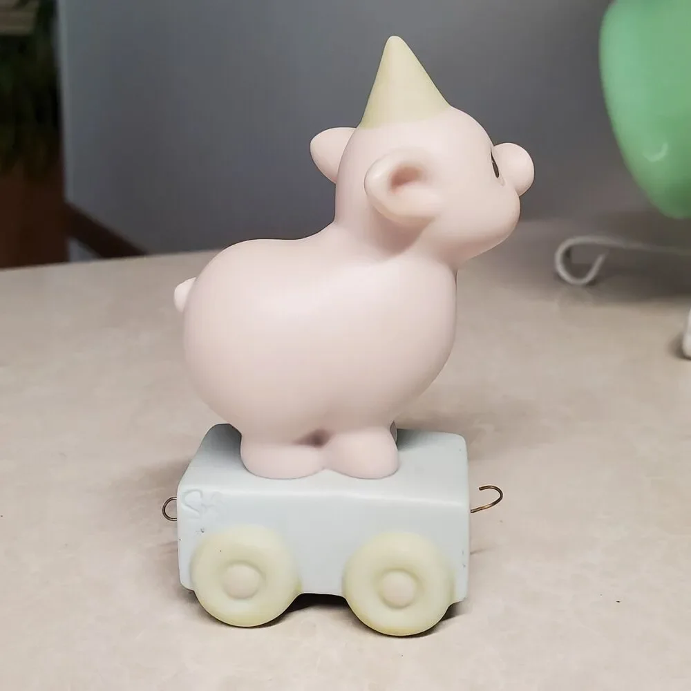Precious Moments Birthday Train Age 3 “Heaven Bless Your Special Day” Pig
